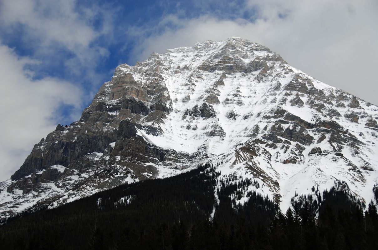 29 Mount Stephen Close Up From Field In Yoho In Winter